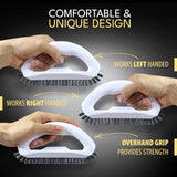 Grout Brush with Long Adjustable Handle, Swivel Scrub Brush