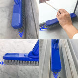 Grout Brush with Long Adjustable Handle, Swivel Scrub Brush, V-Shape Grout Line Scrubber with Stiff Bristle for Deep Cleaning