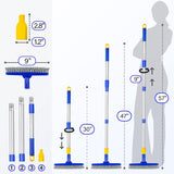 Grout Brush with Long Adjustable Handle, Swivel Scrub Brush, V-Shape Grout Line Scrubber with Stiff Bristle for Deep Cleaning