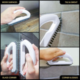 Grout Brush with Long Adjustable Handle, Swivel Scrub Brush