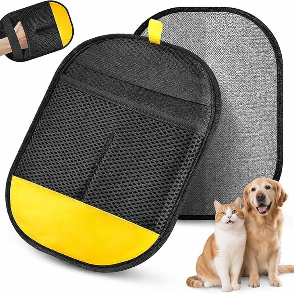 Pet hair removal glove for dogs & cats